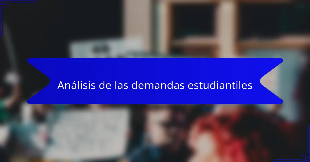 Análisis de las demandas estudiantiles