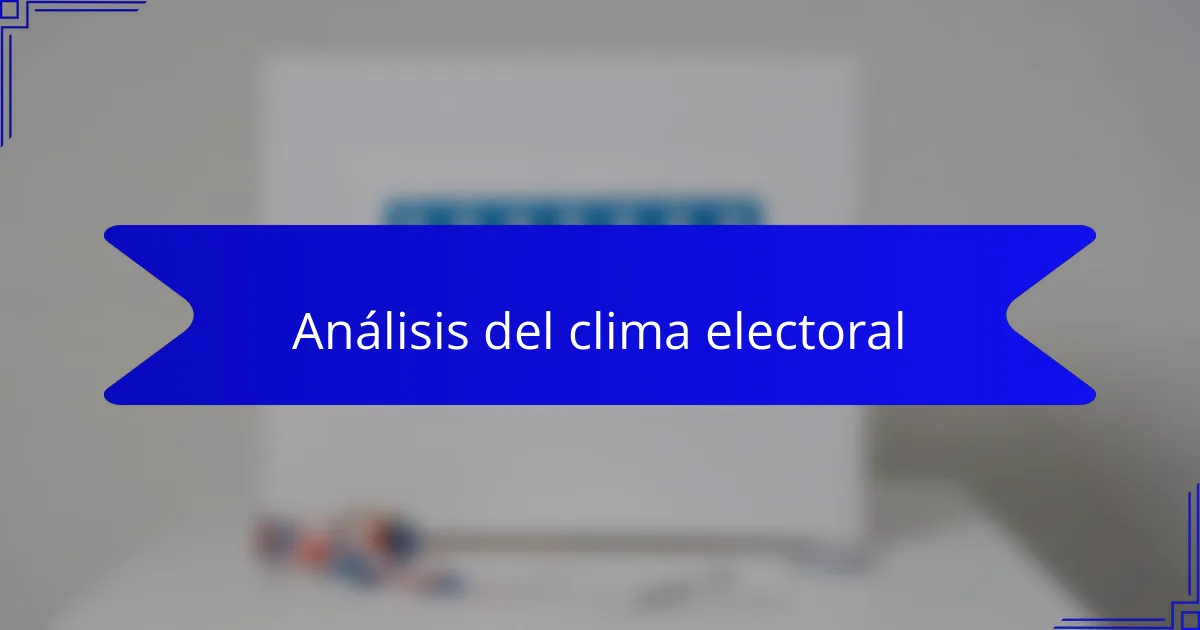 Análisis del clima electoral