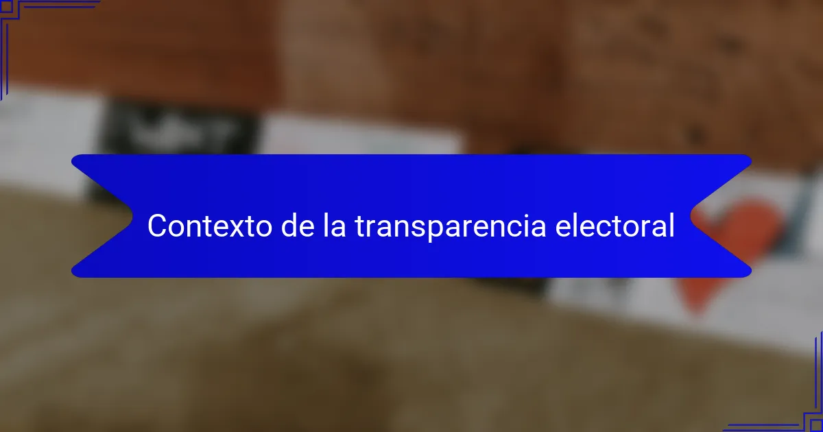 Contexto de la transparencia electoral