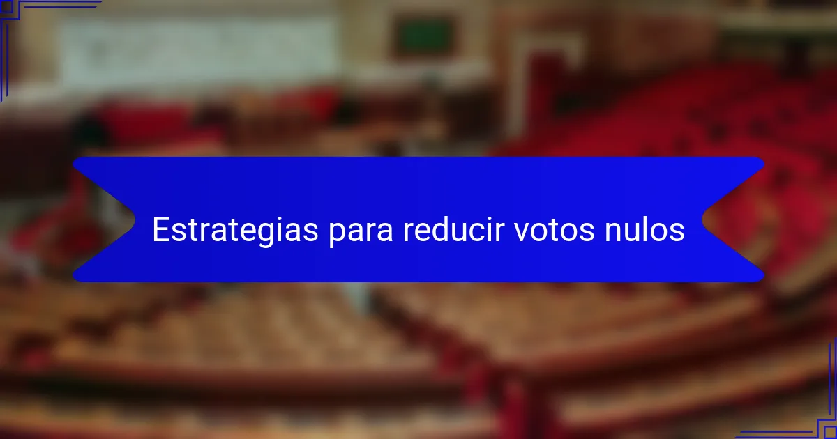 Estrategias para reducir votos nulos