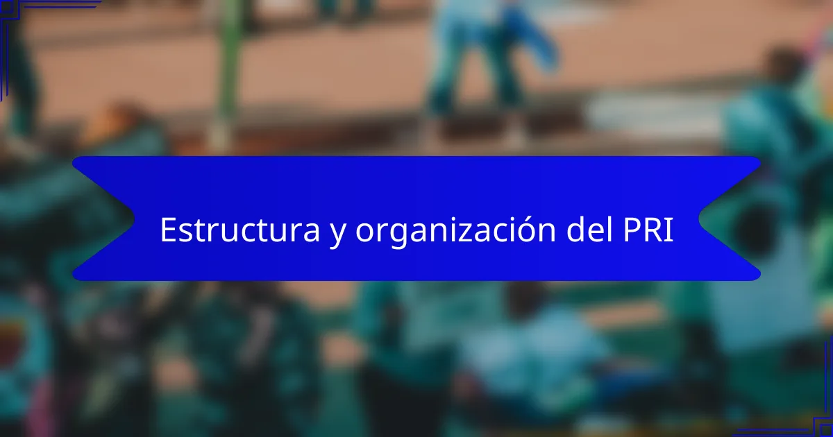 Estructura y organización del PRI