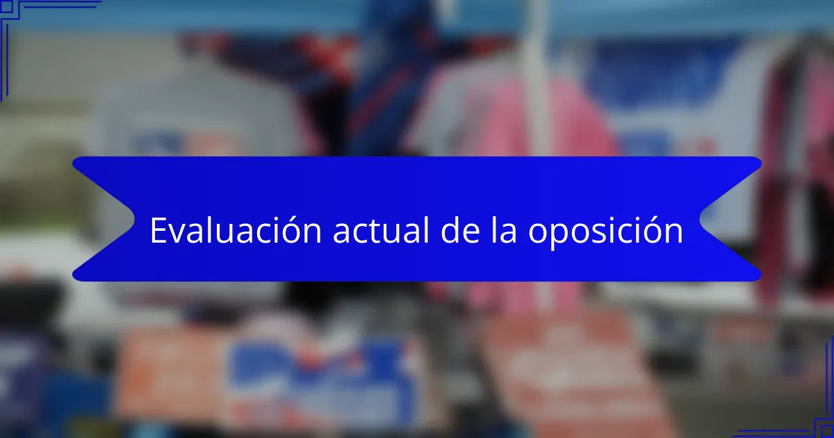 Evaluación actual de la oposición
