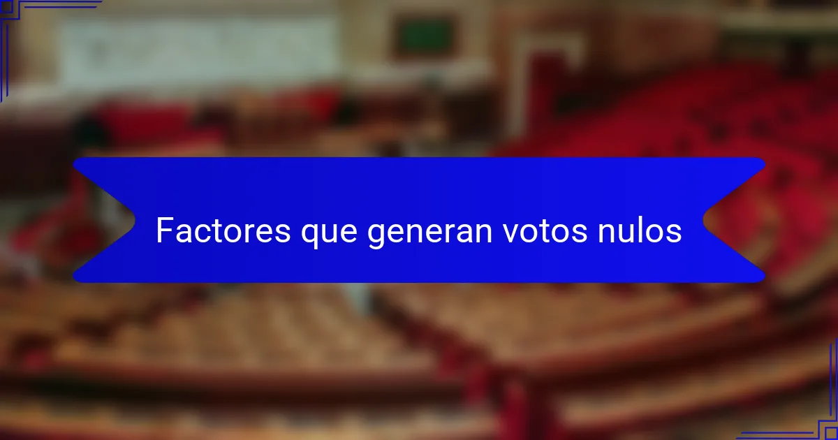 Factores que generan votos nulos