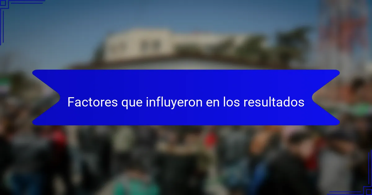 Factores que influyeron en los resultados