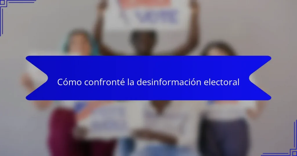 Cómo confronté la desinformación electoral