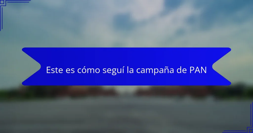 Este es cómo seguí la campaña de PAN