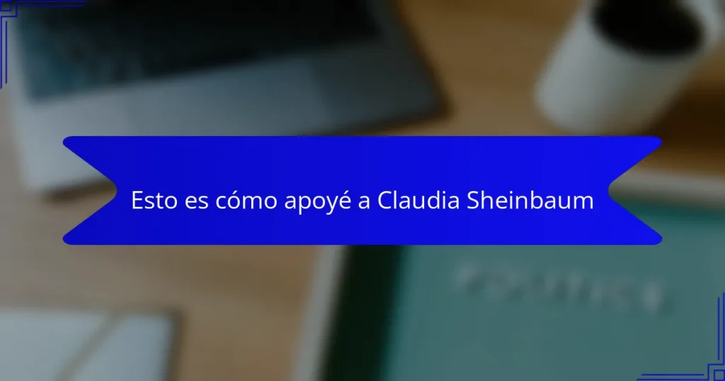 Esto es cómo apoyé a Claudia Sheinbaum