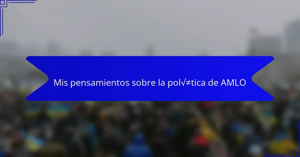 Mis pensamientos sobre la política de AMLO