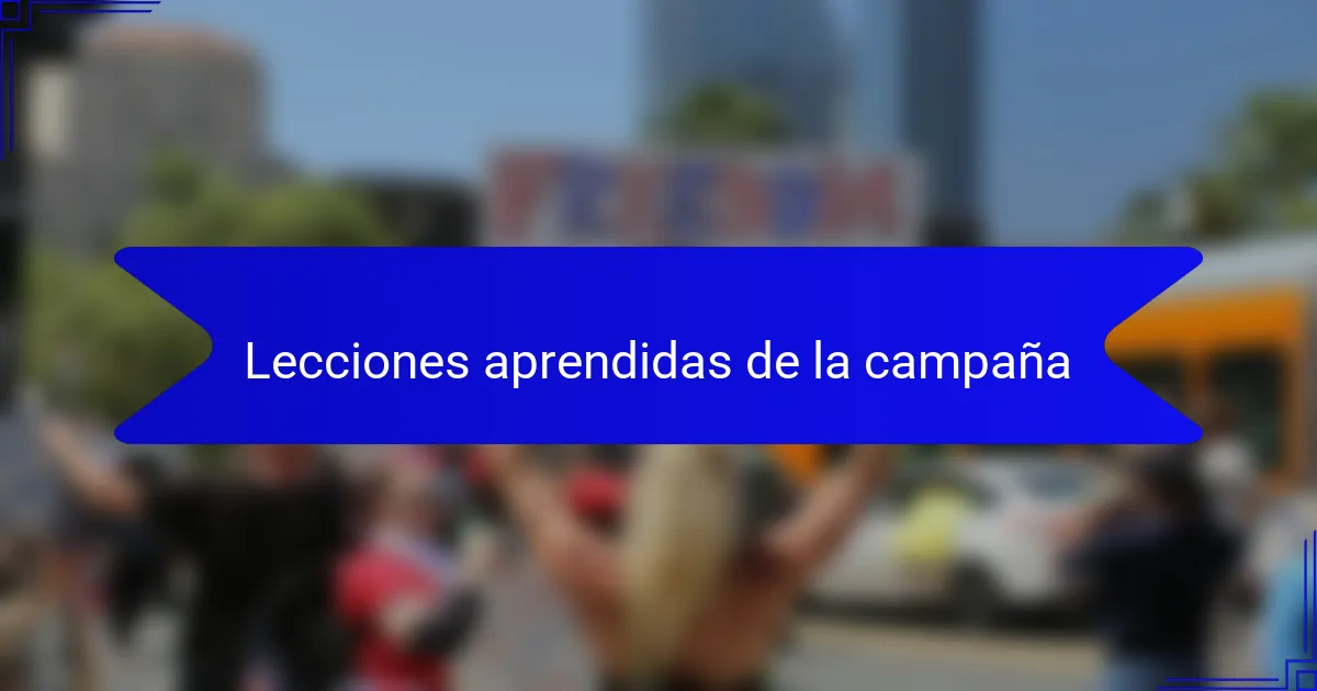 Lecciones aprendidas de la campaña