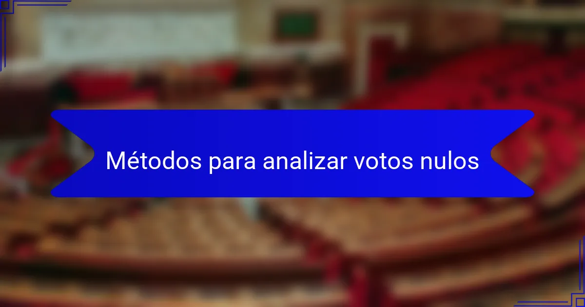 Métodos para analizar votos nulos