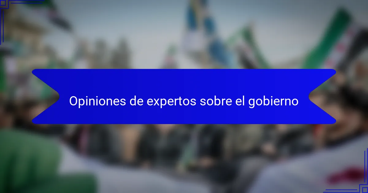 Opiniones de expertos sobre el gobierno