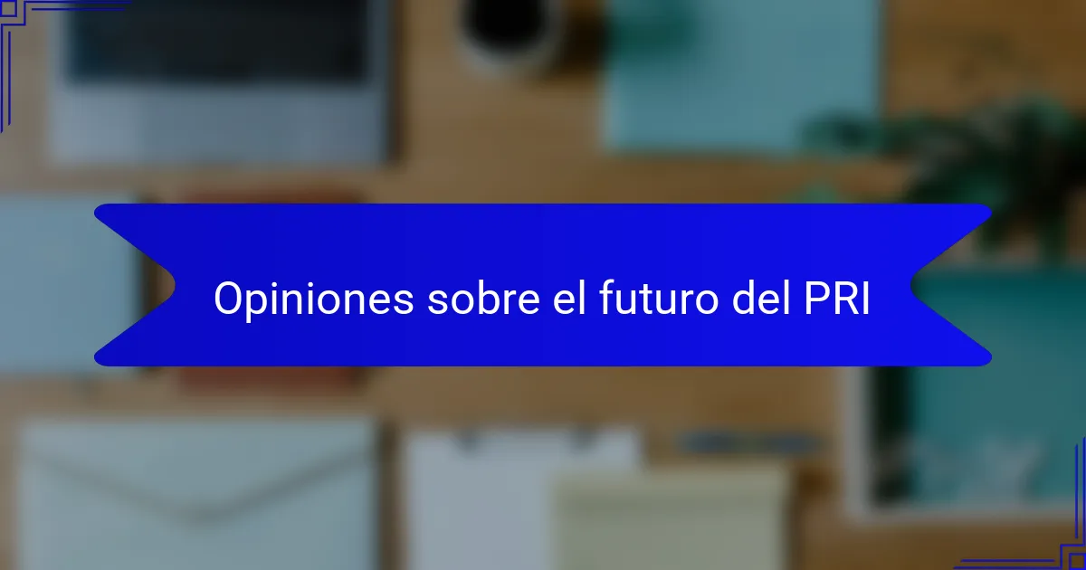 Opiniones sobre el futuro del PRI