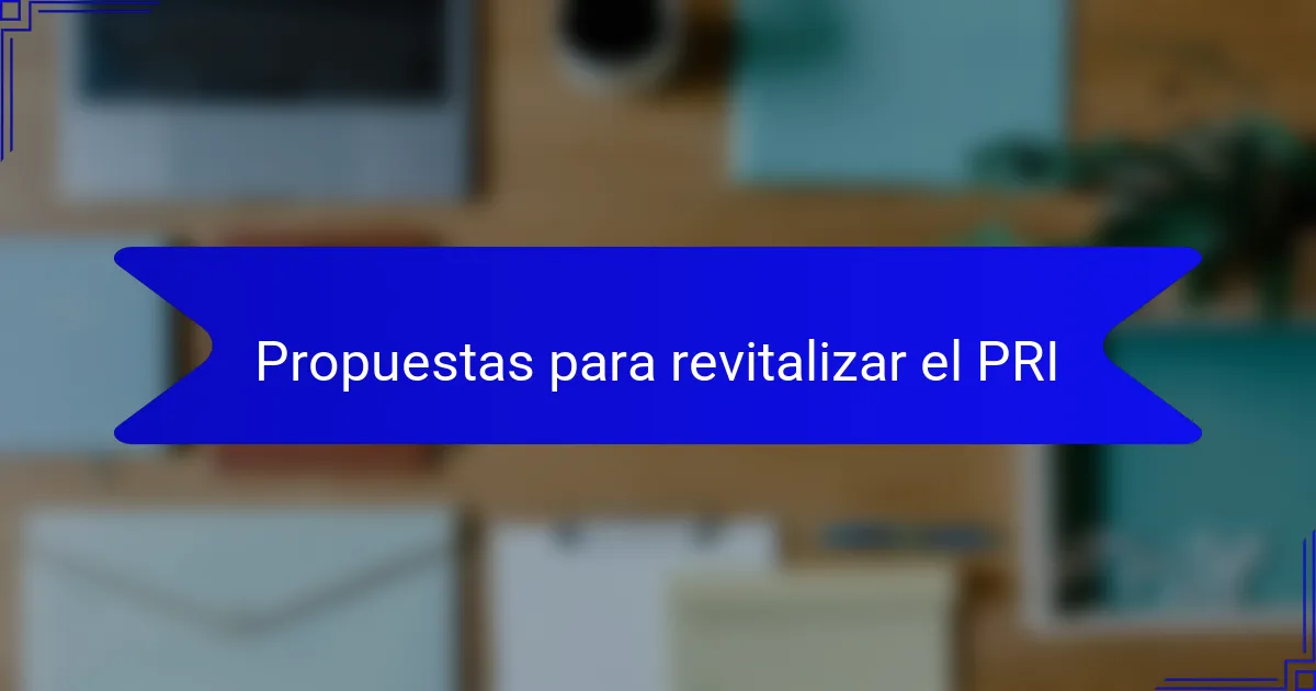 Propuestas para revitalizar el PRI