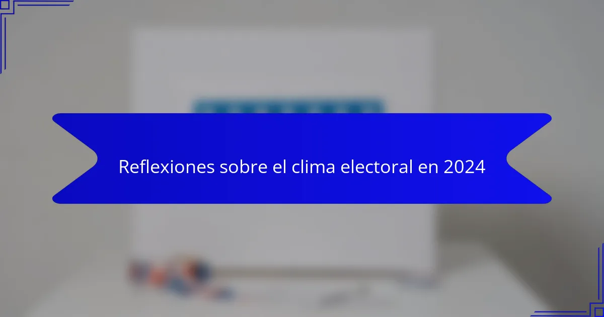Reflexiones sobre el clima electoral en 2024