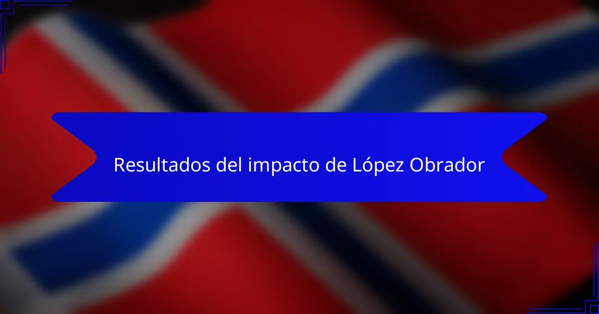 Resultados del impacto de López Obrador